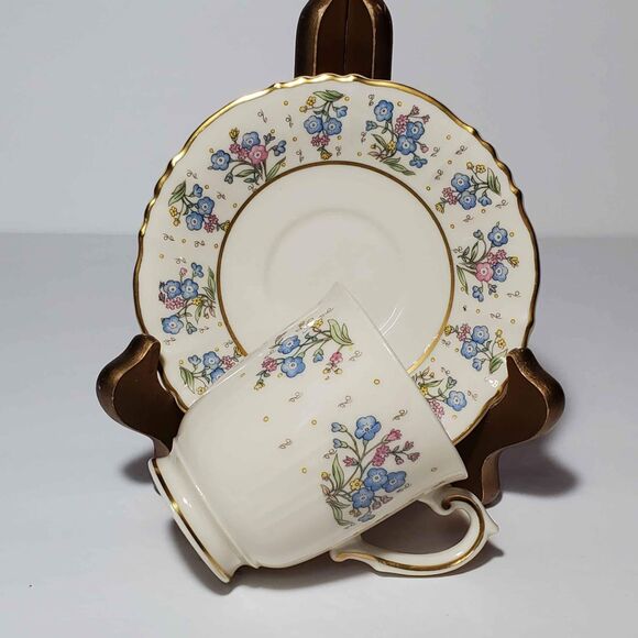 Syracuse China Demitasse Teacup and Saucer Forget Me Not - Picture 7 of 8